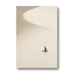 Neutral Wall Art of a Becalmed Sailboat - Canvas Wall Art - Front