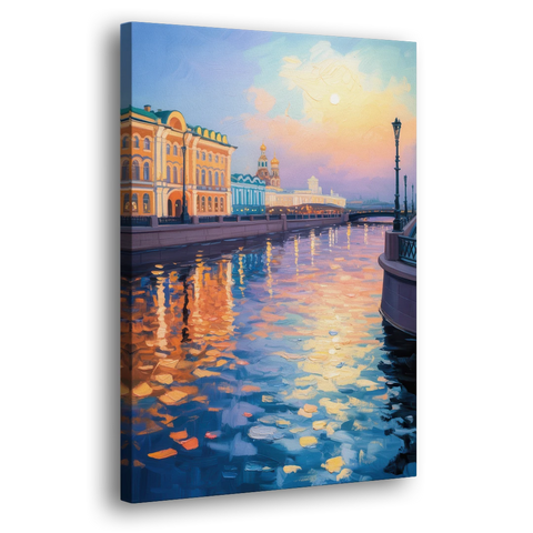 Neva River Reflections - Canvas Wall Art - Side
