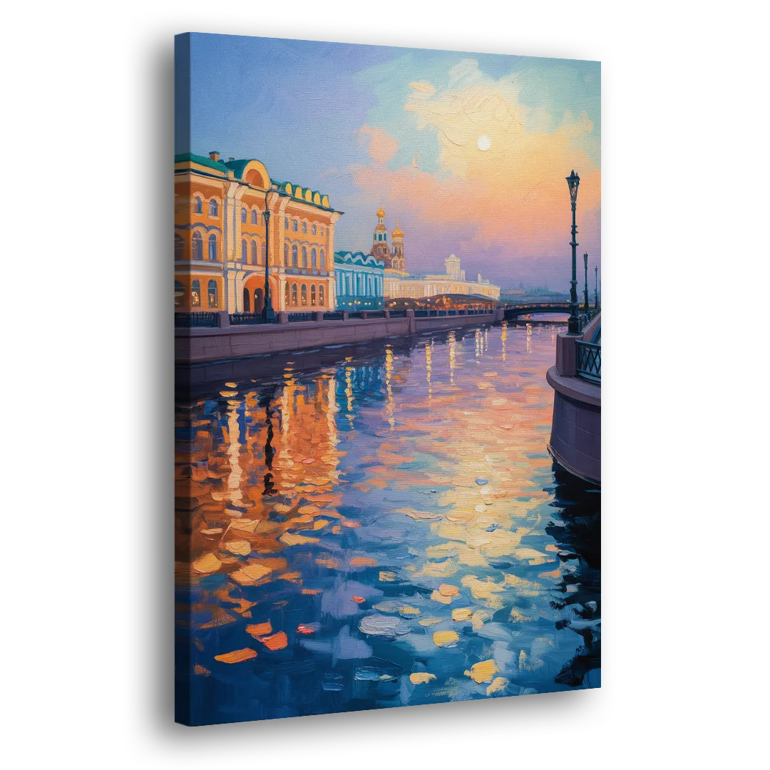 Neva River Reflections Side - Canvas Wall Art