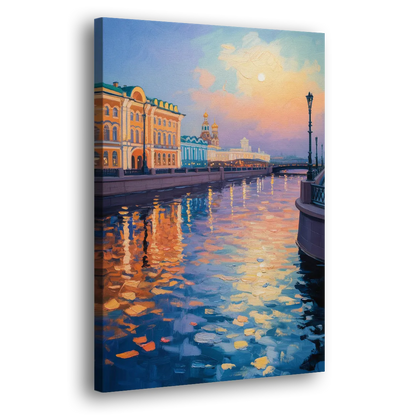 Neva River Reflections Side - Canvas Wall Art