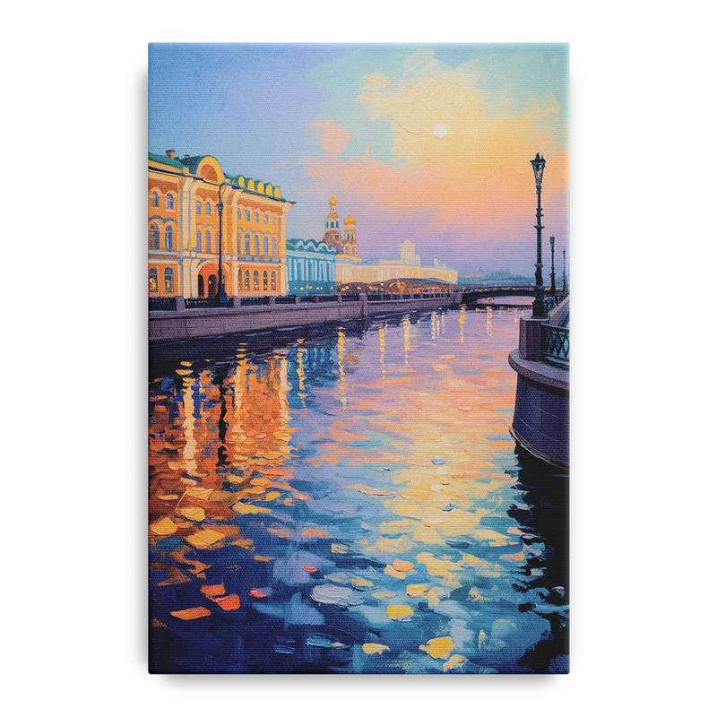 Neva River Reflections Front - Canvas Wall Art