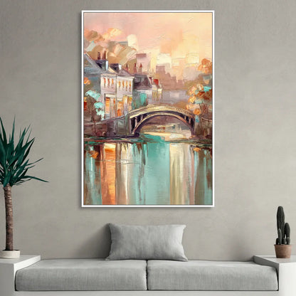 New Hope Artistic Skyline Living Room - White Canvas Wall Art