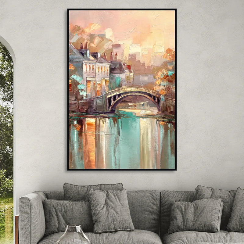 New Hope Artistic Skyline Sitting Room - Black Canvas Wall Art