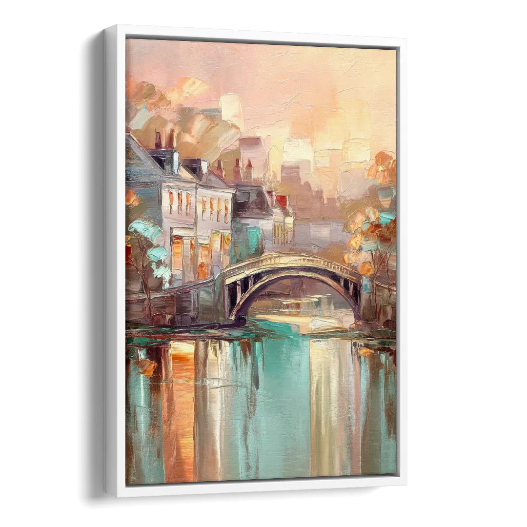 New Hope Artistic Skyline Side - White Canvas Wall Art