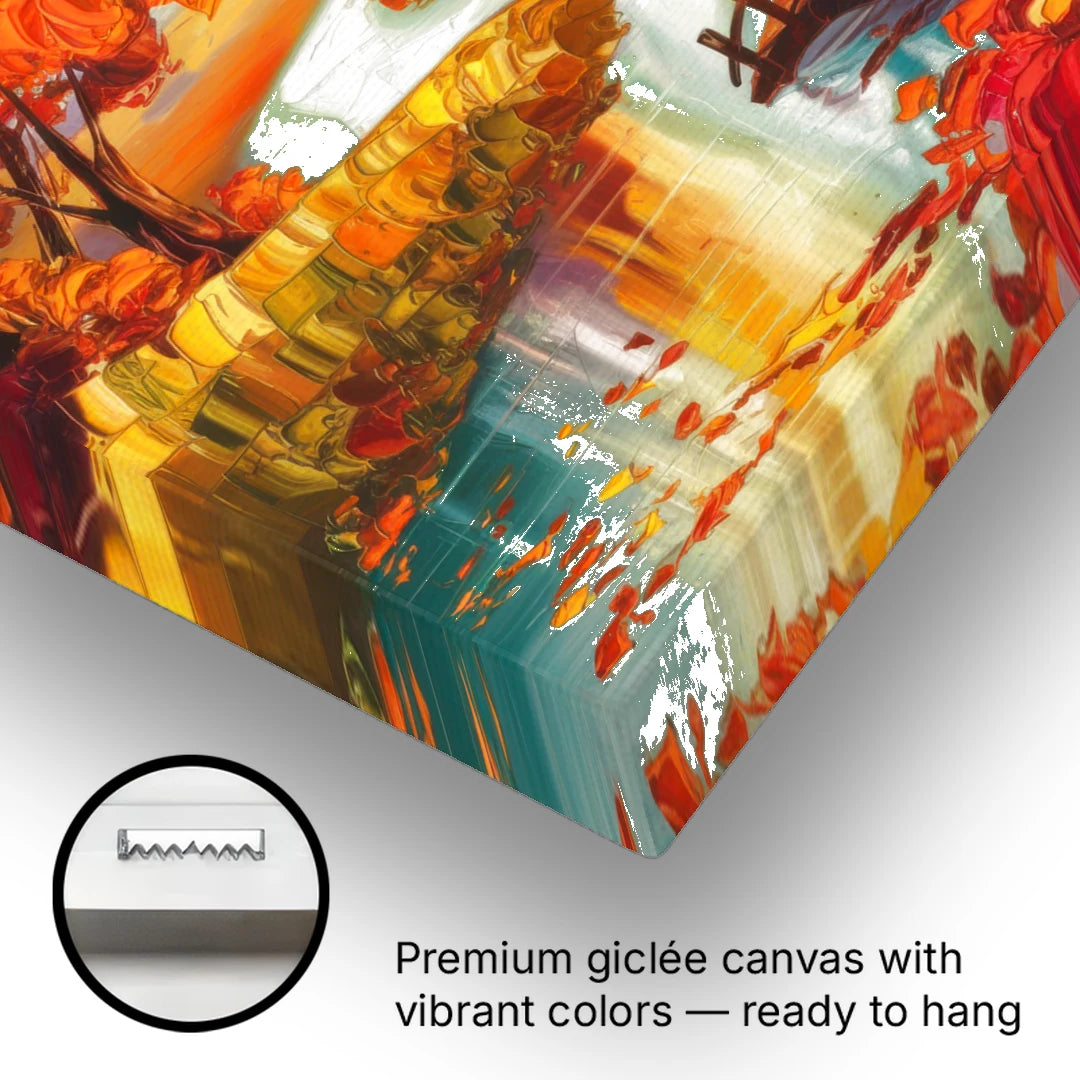 New Hope Autumn Landscape - Canvas Wall Art - Gallery Wrap Corner