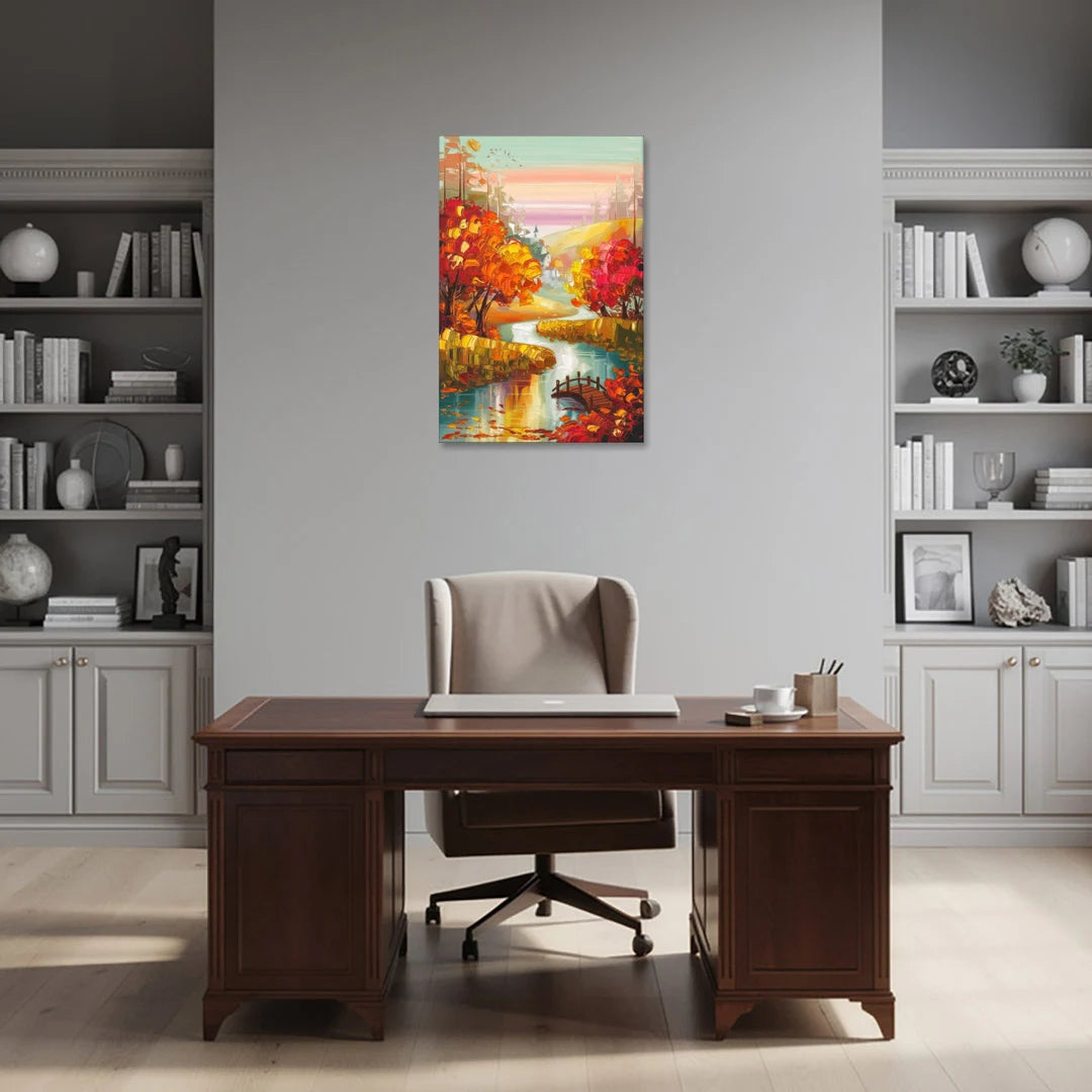 New Hope Autumn Landscape - Canvas Wall Art - Office - 24x36