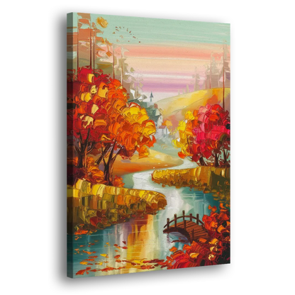 New Hope Autumn Landscape Side - Canvas Wall Art