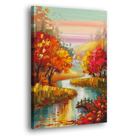 New Hope Autumn Landscape Side - Canvas Wall Art