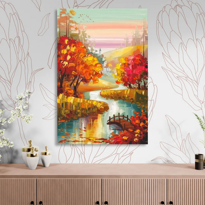 New Hope Autumn Landscape Sitting Room - Canvas Wall Art