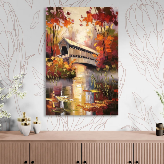 New Hope Covered Bridge Scene Living Room - Canvas Wall Art