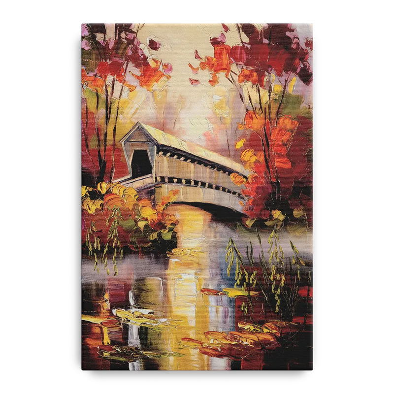 New Hope Covered Bridge Scene Front - Canvas Wall Art