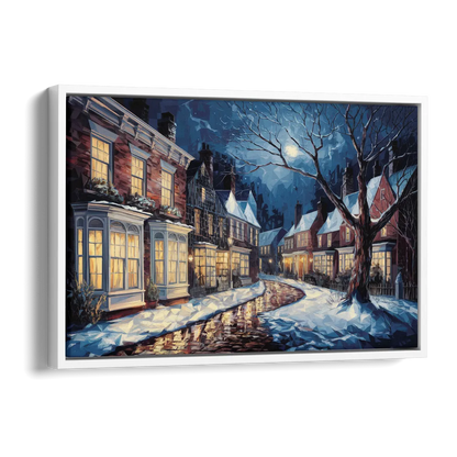 New Hope Historic Downtown Side - White Canvas Wall Art