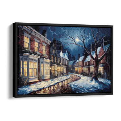 New Hope Historic Downtown Side - Black Canvas Wall Art