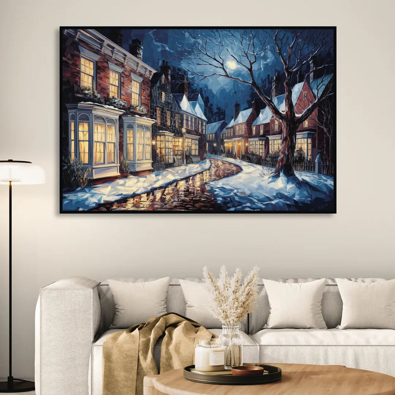 New Hope Historic Downtown Living Room - Black Canvas Wall Art