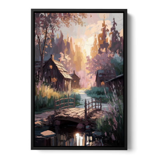 New Hope Rustic Charm - Black Framed Canvas Wall Art - Front
