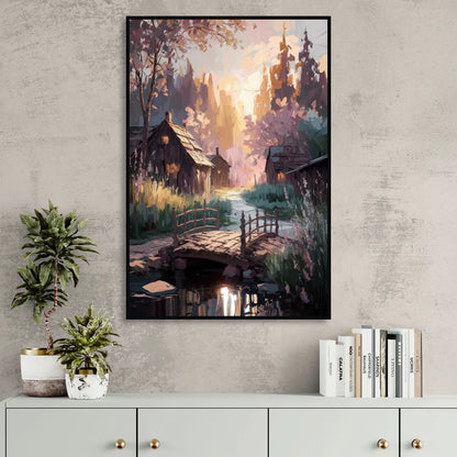 New Hope Rustic Charm Living Room - Black Canvas Wall Art