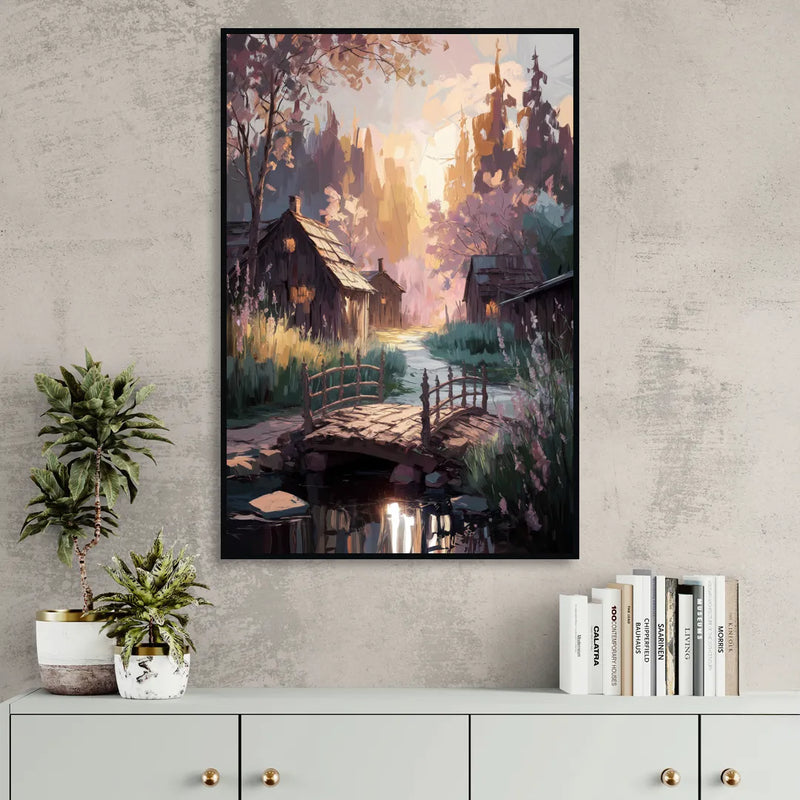 New Hope Rustic Charm Living Room - Black Canvas Wall Art