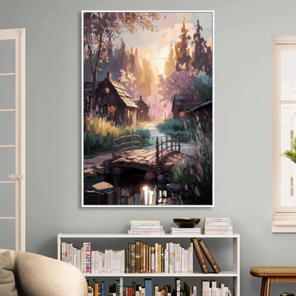 New Hope Rustic Charm Living Room - White Canvas Wall Art