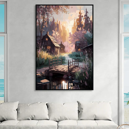 New Hope Rustic Charm Sitting Room - Black Canvas Wall Art