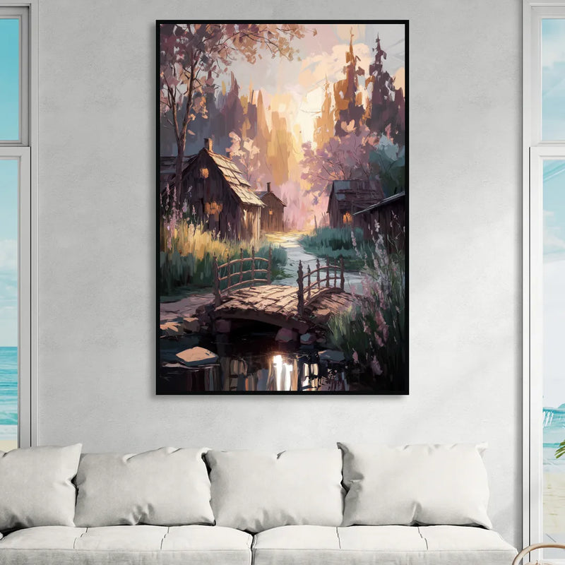 New Hope Rustic Charm Sitting Room - Black Canvas Wall Art