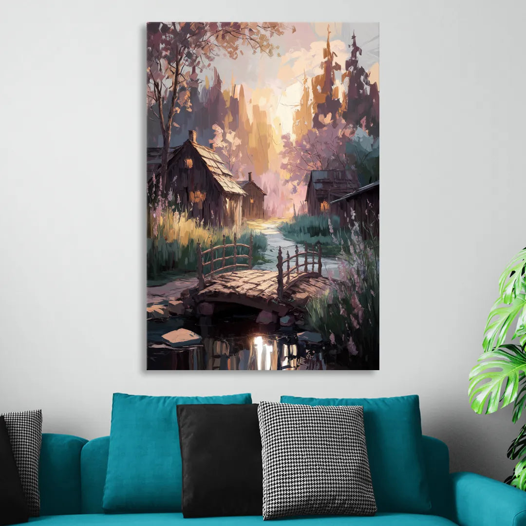 New Hope Rustic Charm Living Room - Canvas Wall Art