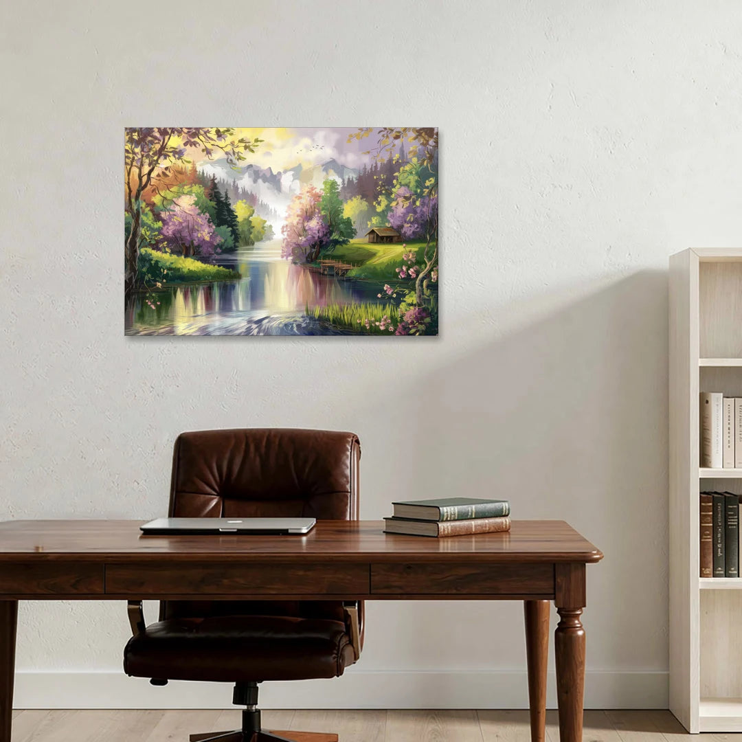 New Hope Scenic River Views - Canvas Wall Art - Office - 36x24