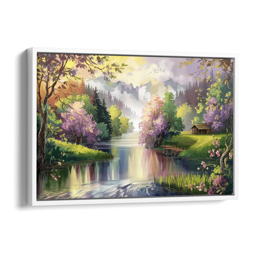 New Hope Scenic River Views Side - White Canvas Wall Art