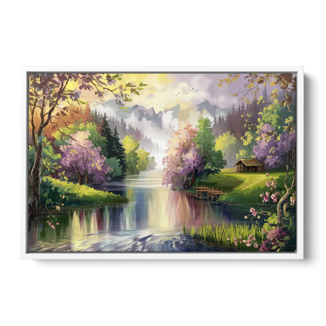 New Hope Scenic River Views Front - White Canvas Wall Art
