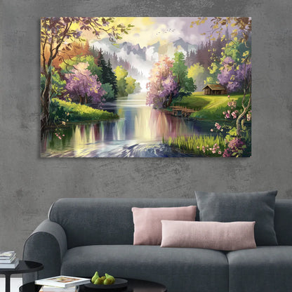 New Hope Scenic River Views Living Room - Canvas Wall Art