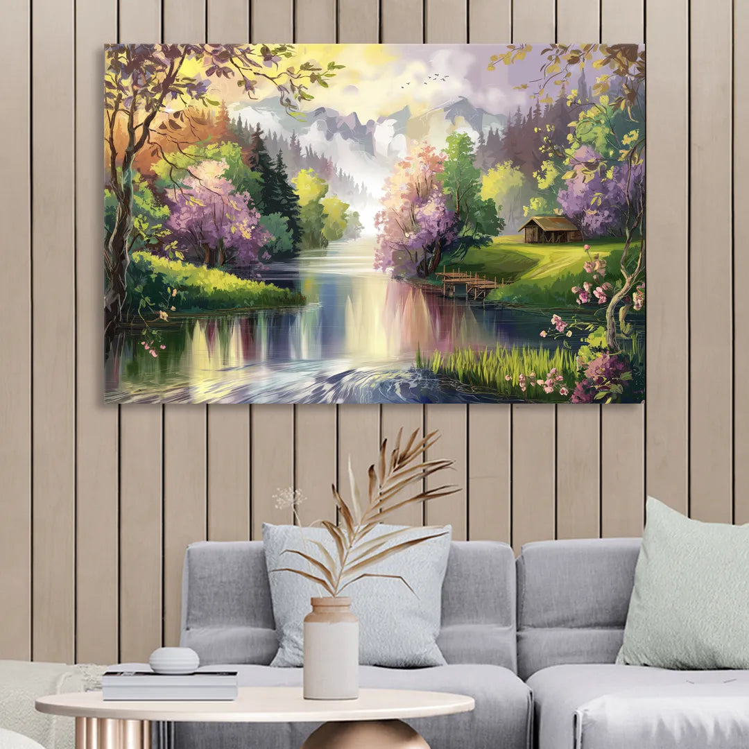New Hope Scenic River Views Sitting Room - Canvas Wall Art