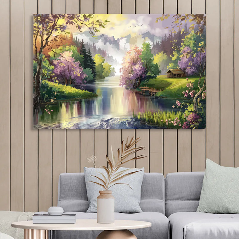New Hope Scenic River Views Sitting Room - Canvas Wall Art