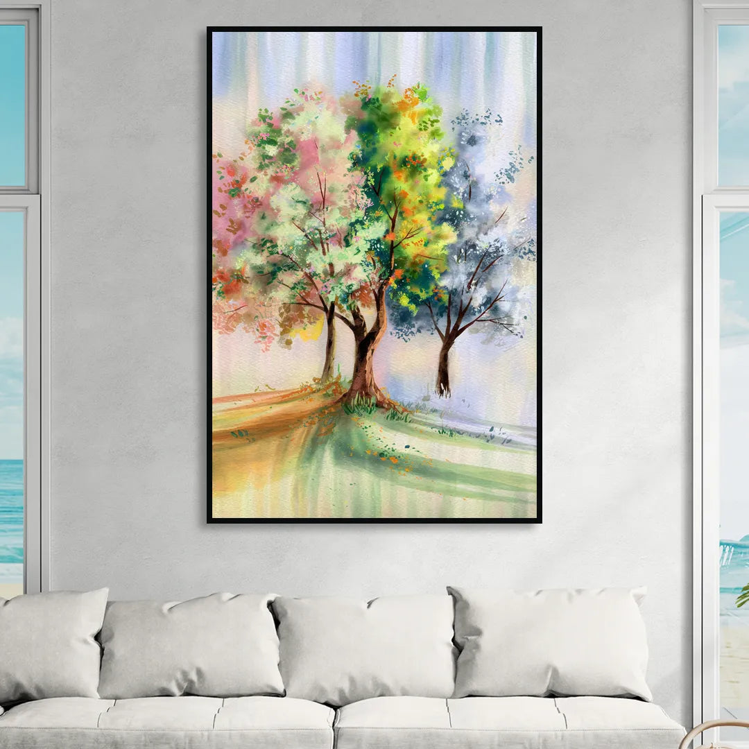 New Hope Seasonal Beauty Living Room - Black Canvas Wall Art