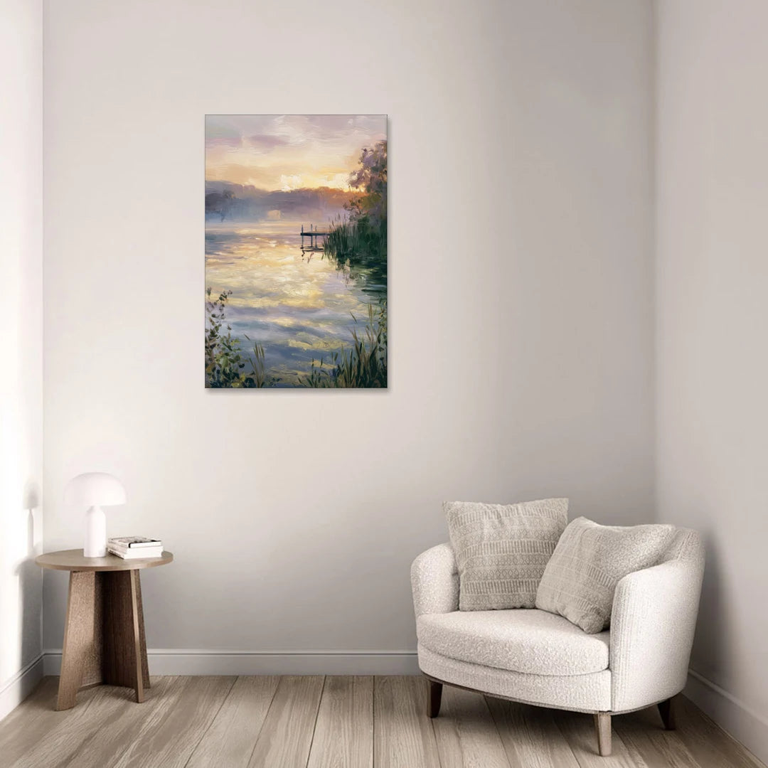 New Hope Waterfront Serenity - Canvas Wall Art - Sofa - 24x36