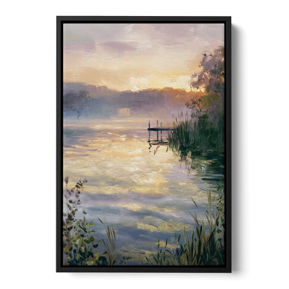 New Hope Waterfront Serenity Front - Black Canvas Wall Art