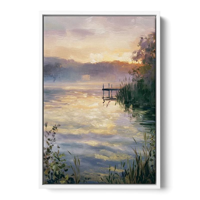 New Hope Waterfront Serenity Front - White Canvas Wall Art