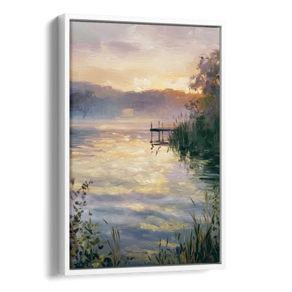 New Hope Waterfront Serenity Side - White Canvas Wall Art