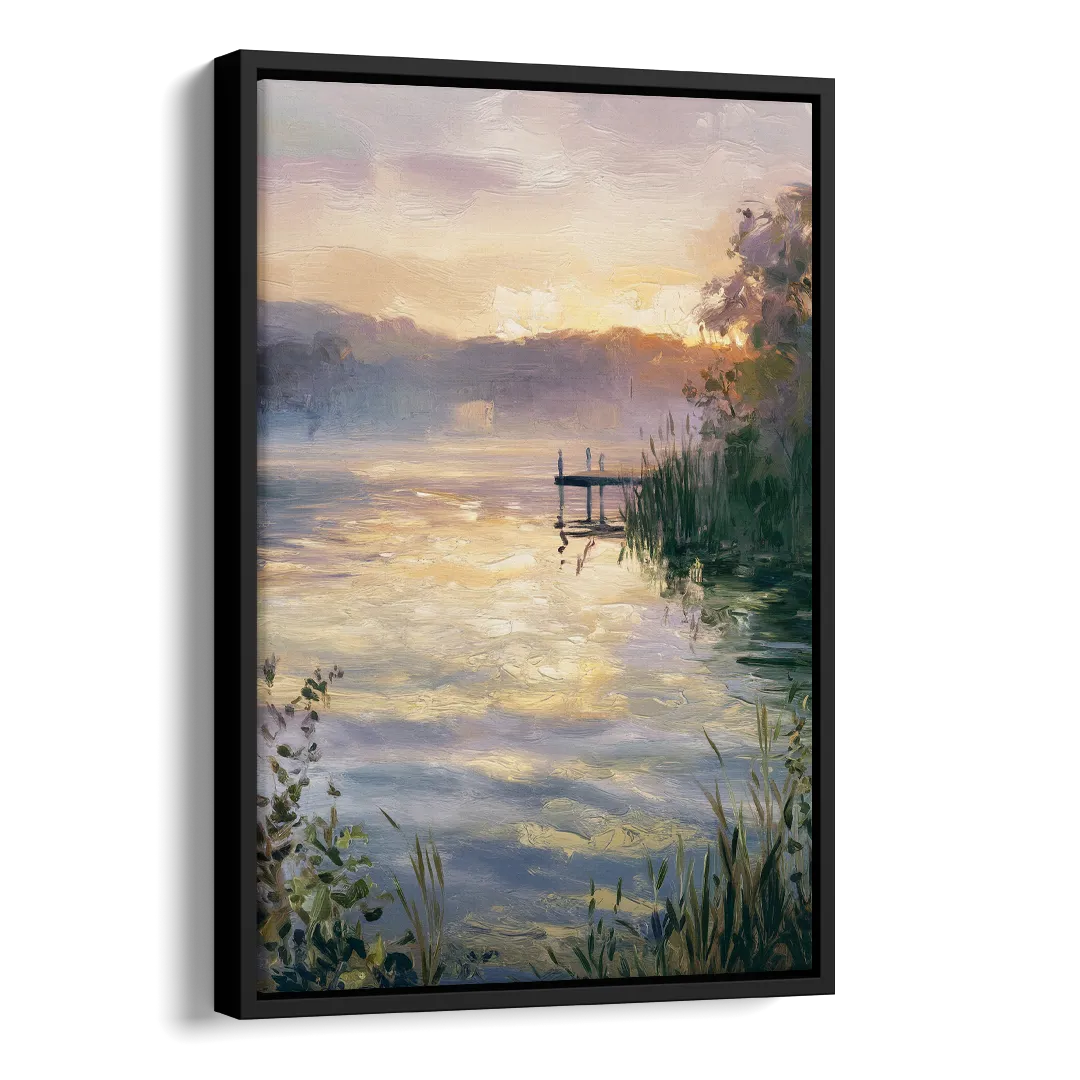 New Hope Waterfront Serenity Side - Black Canvas Wall Art