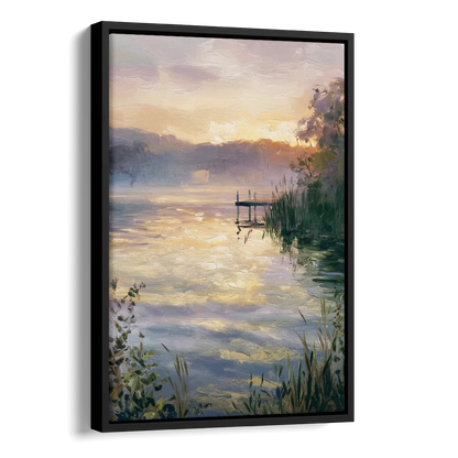 New Hope Waterfront Serenity Side - Black Canvas Wall Art