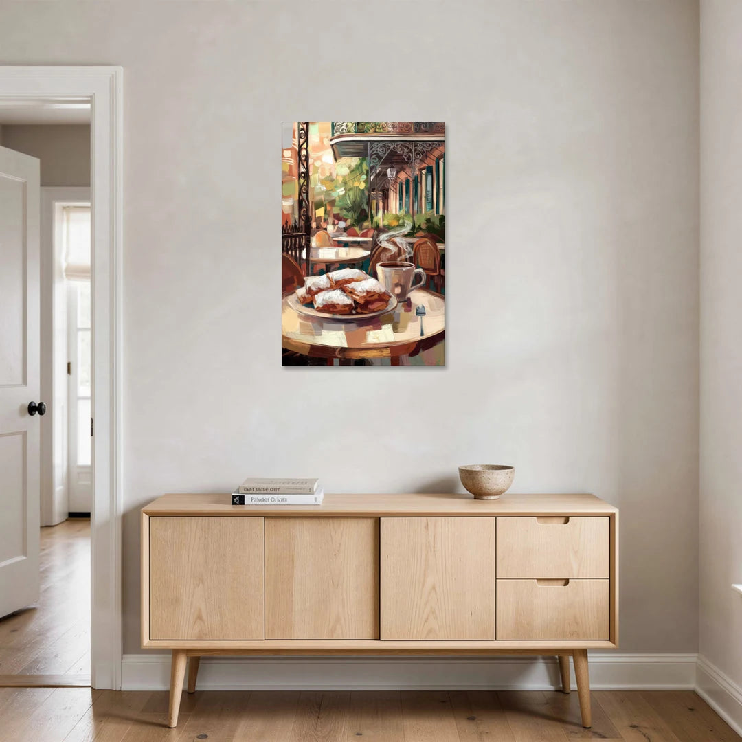 New Orleans Beignets and Coffee - Canvas Wall Art - Coffee Table - 24x36