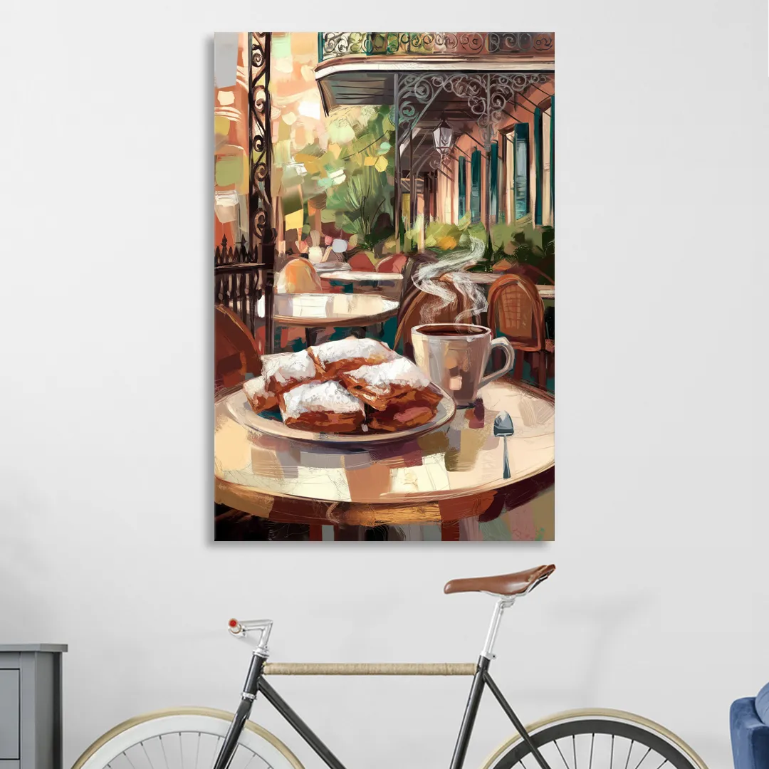 New Orleans Beignets and Coffee Living Room - Canvas Wall Art