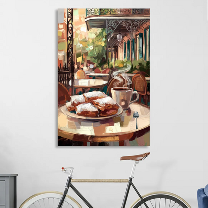 New Orleans Beignets and Coffee Living Room - Canvas Wall Art