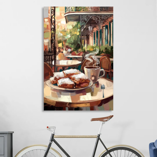New Orleans Beignets and Coffee Living Room - Canvas Wall Art