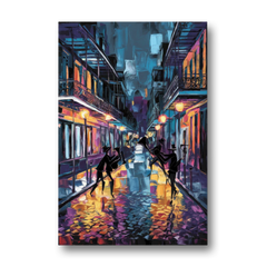 New Orleans Bourbon Street Vibes - Canvas Wall Art - Front