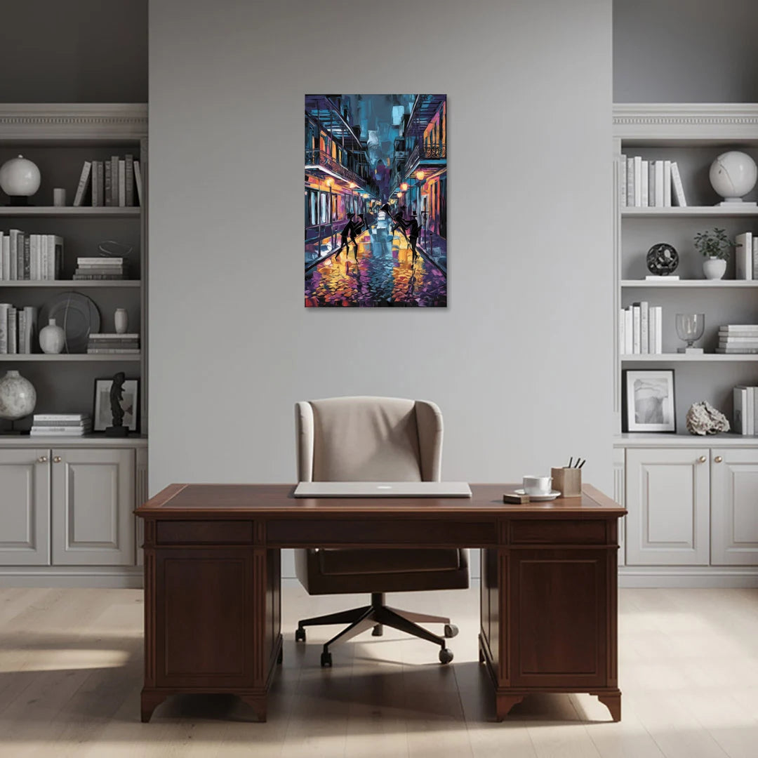 New Orleans Bourbon Street Vibes - Canvas Wall Art - Office - 24x36