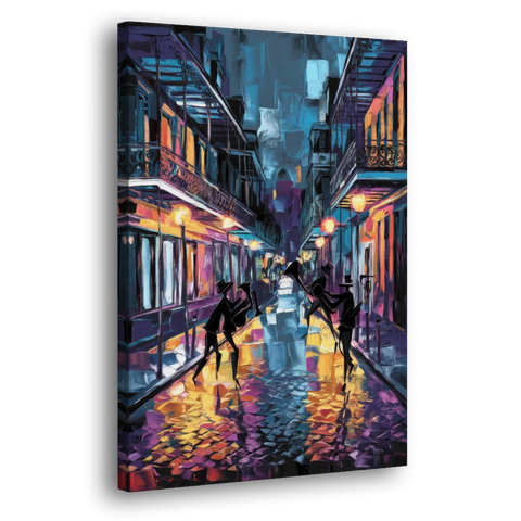 New Orleans Bourbon Street Vibes - Canvas Wall Art - Side