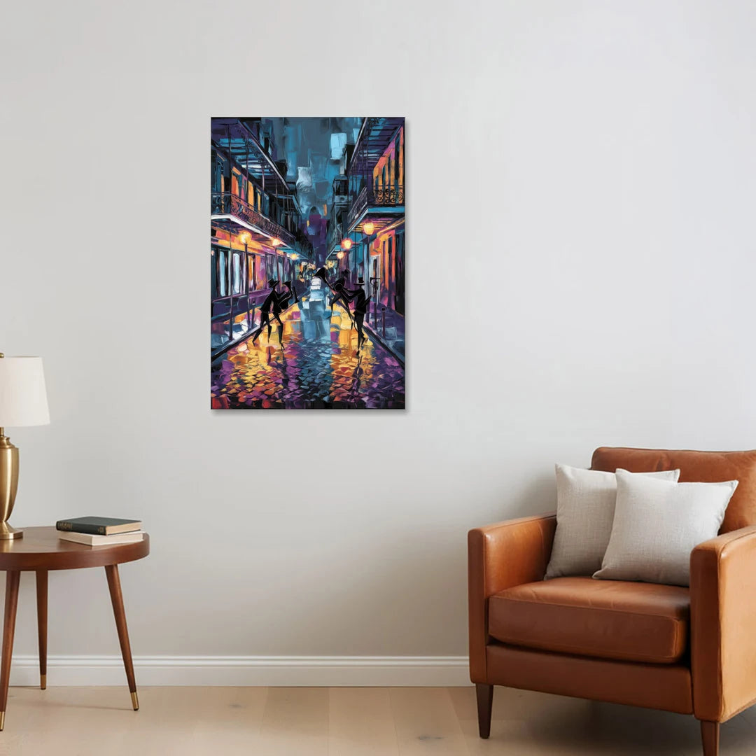 New Orleans Bourbon Street Vibes - Canvas Wall Art - Sofa - 24x36