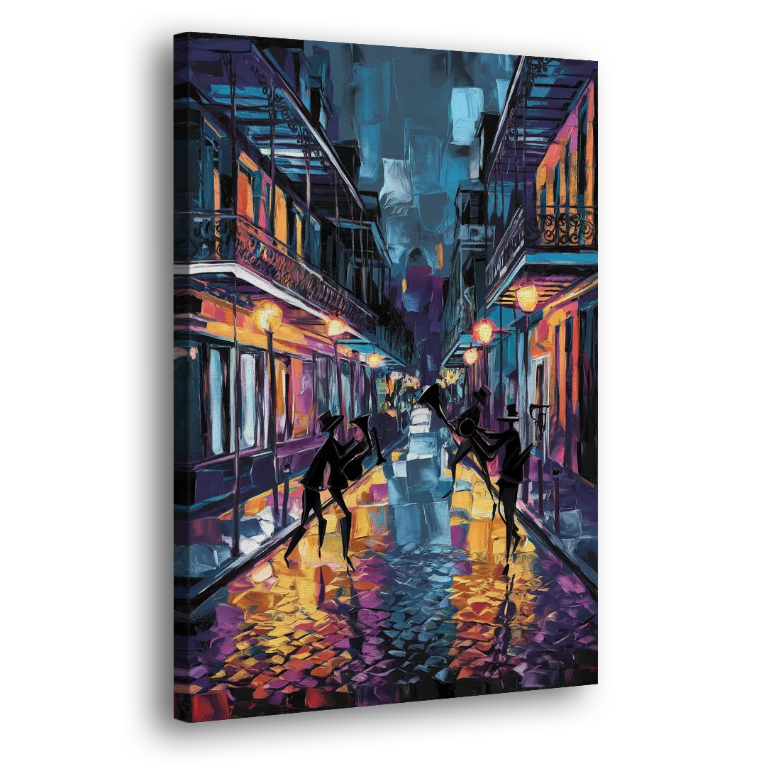 New Orleans Bourbon Street Vibes Side - Canvas Wall Art