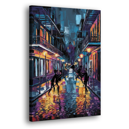 New Orleans Bourbon Street Vibes Side - Canvas Wall Art