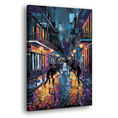 New Orleans Bourbon Street Vibes - Canvas Wall Art