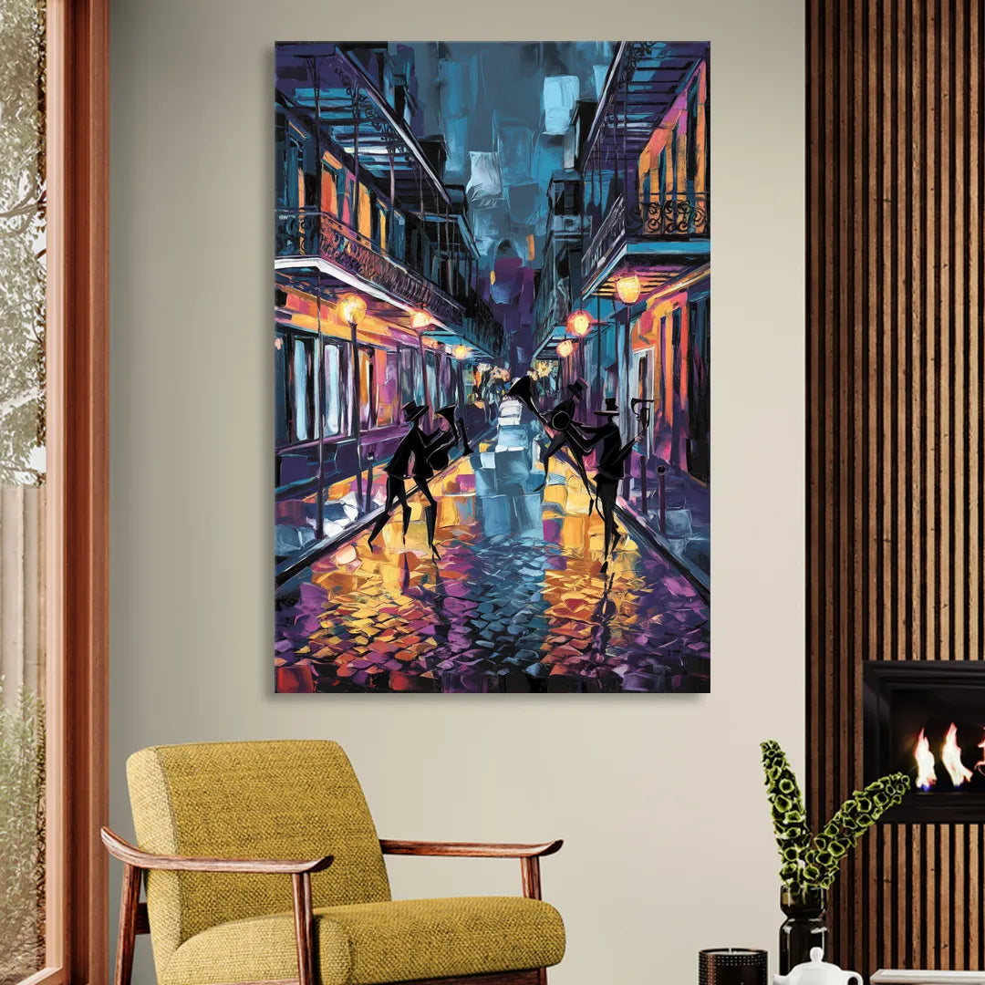 New Orleans Bourbon Street Vibes Sitting Room - Canvas Wall Art